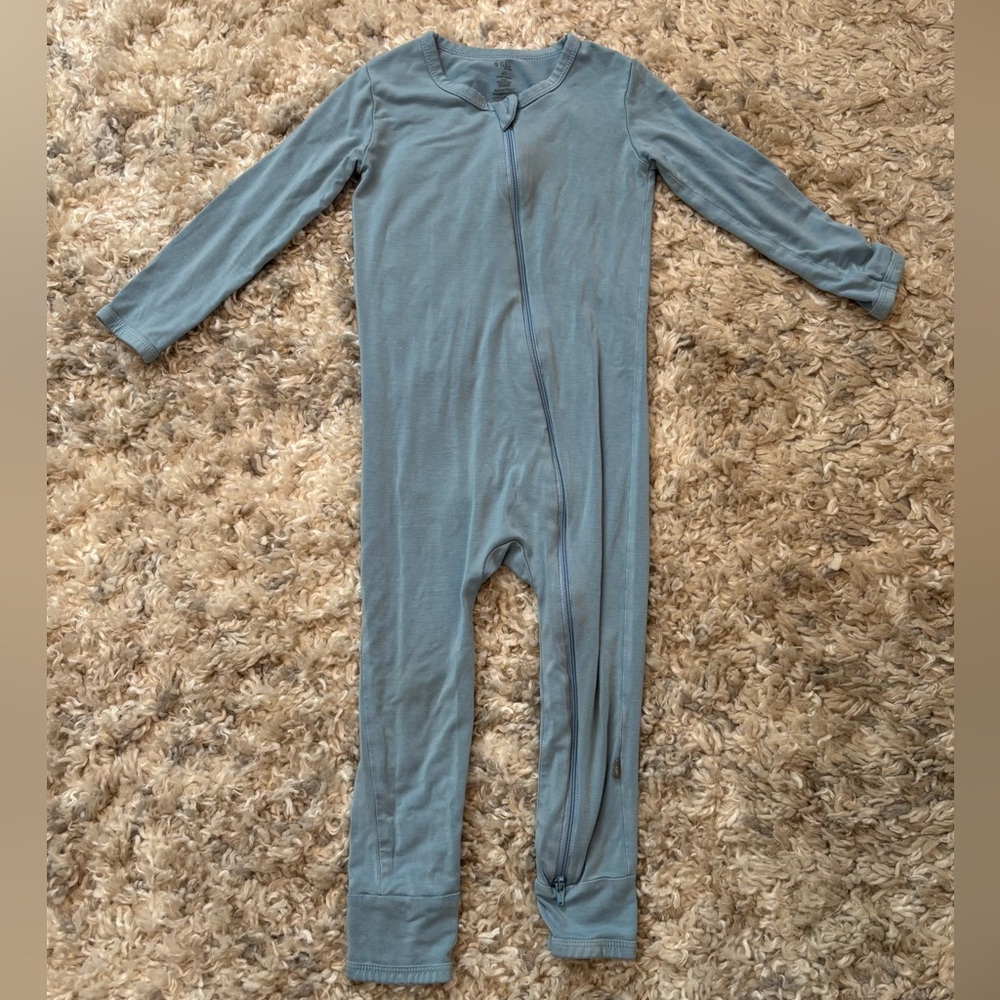 Kyte BABY Slate Blue Zip-Up One-Piece Pajama